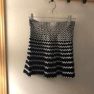 Black and white patter stripe skirt